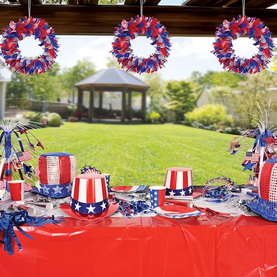 Beistle 12" Red, White & Blue Fancy Wreath